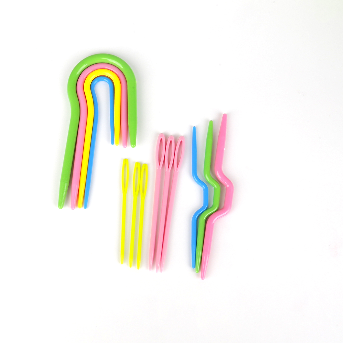 1Set Plastic Stitch Knitting Needles Crochet Hook Twist Needle Marker Buckle Handmade Wool Knitting Tool Set: 13pcs