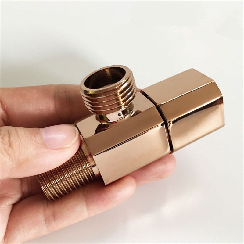 Vulventielen Totaal Messing Hoek Kleppen 1/2 "Man X 1/2" Mannelijke Badkamer Bidet Valve Badkamer Accessoires Goud/rose Goud/Zwart: rose gold