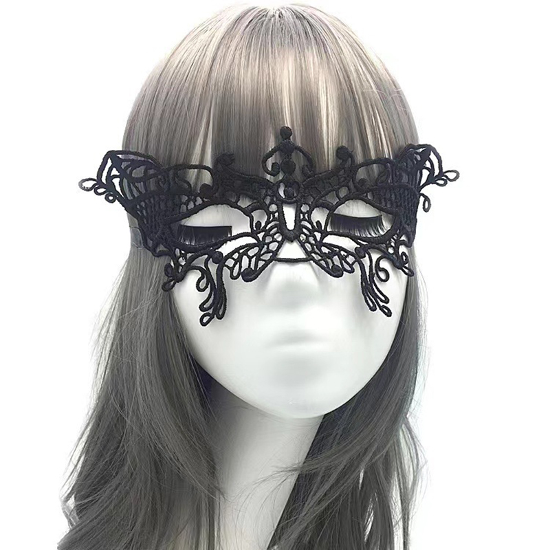 Women Gothic Lace Mask Cosplay Halloween Party Carnival Sexy Lady Costumes Half Face Animal Role Playing Masques For Girls