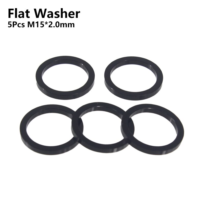 Fiets Steekas Wasmachine M15x0.5mm/1Mm/2Mm As Ringen M12x7.5mm Spacer Fiets Hubs Buis As Spiesjes spacer Platte Conische Wasmachine: 5Pcs M15x2mm Flat