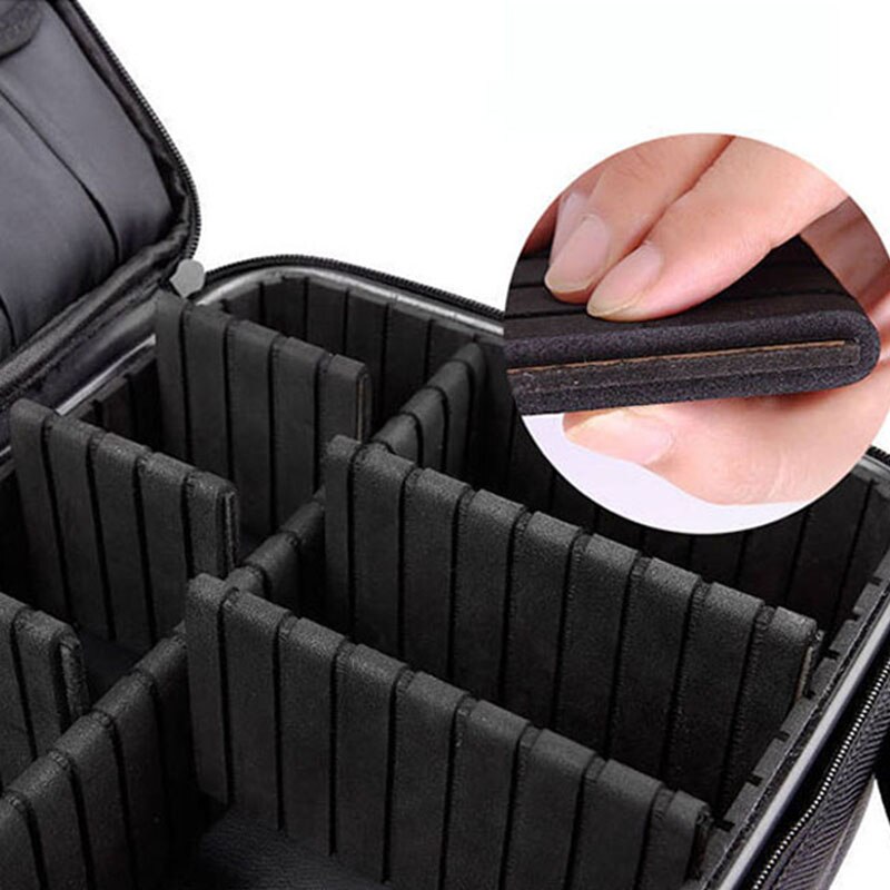 Kvinner merke makeup case full kosmetisk veske arrangør skinn skjønnhet manikyr reise sminke koffert