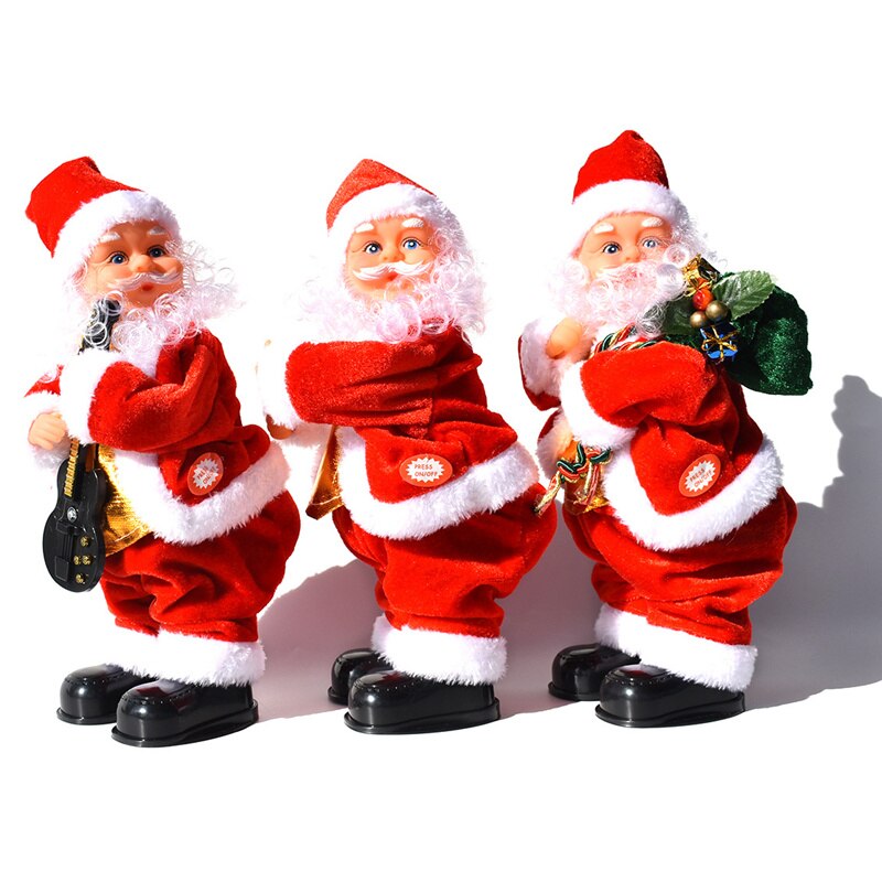 WINCOTE Kerstversiering Elektrische Omgekeerde Street Dance Kerstman Muziek Kerst kinderen Speelgoed Ornamenten Kinderen Speelgoed