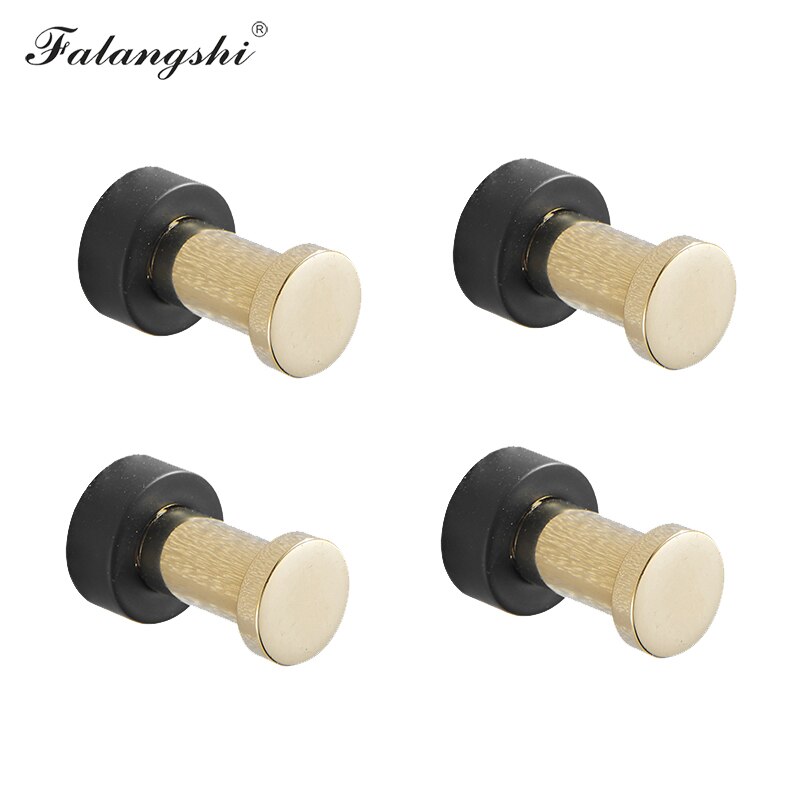 Wieszaki mosiężne wieszak na ubrania gospodarstwa domowego mała dekoracja Rustproof wieszak na ręcznik wieszak na płaszcze wieszak na klucze akcesoria łazienkowe WB8123: 4pcs Black and Gold