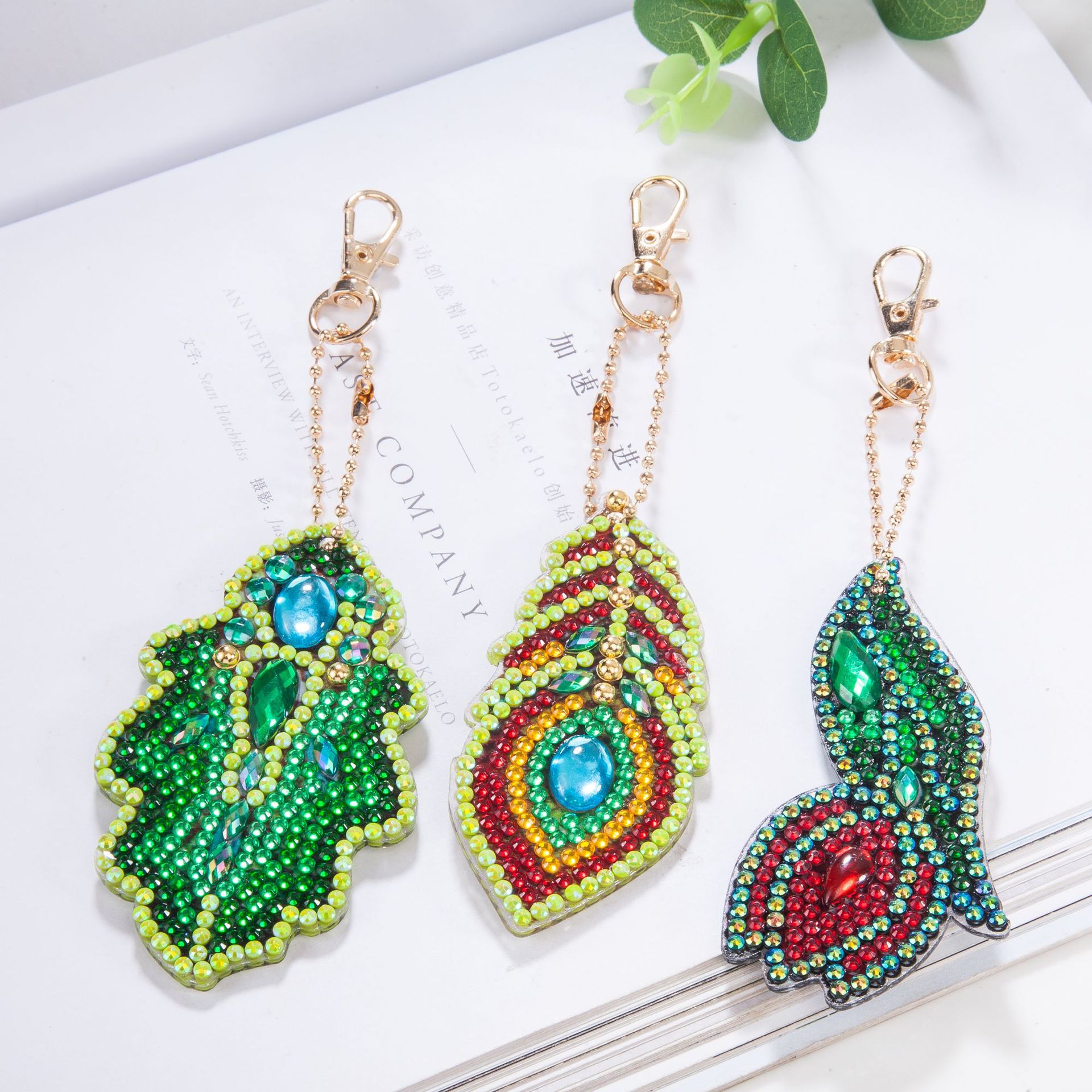 Soleebee Diamant Malerei Schlüsselanhänger - 5er Set Schmetterlinge DIY