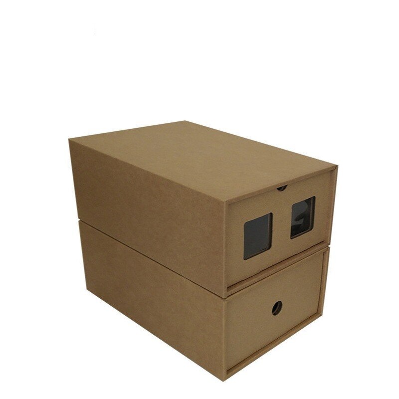 Schoenen Lade Dik Kraftpapier Lade Schoenendoos Transparante Schoenendoos Lade Schoenendoos Vouwen Papier Doos