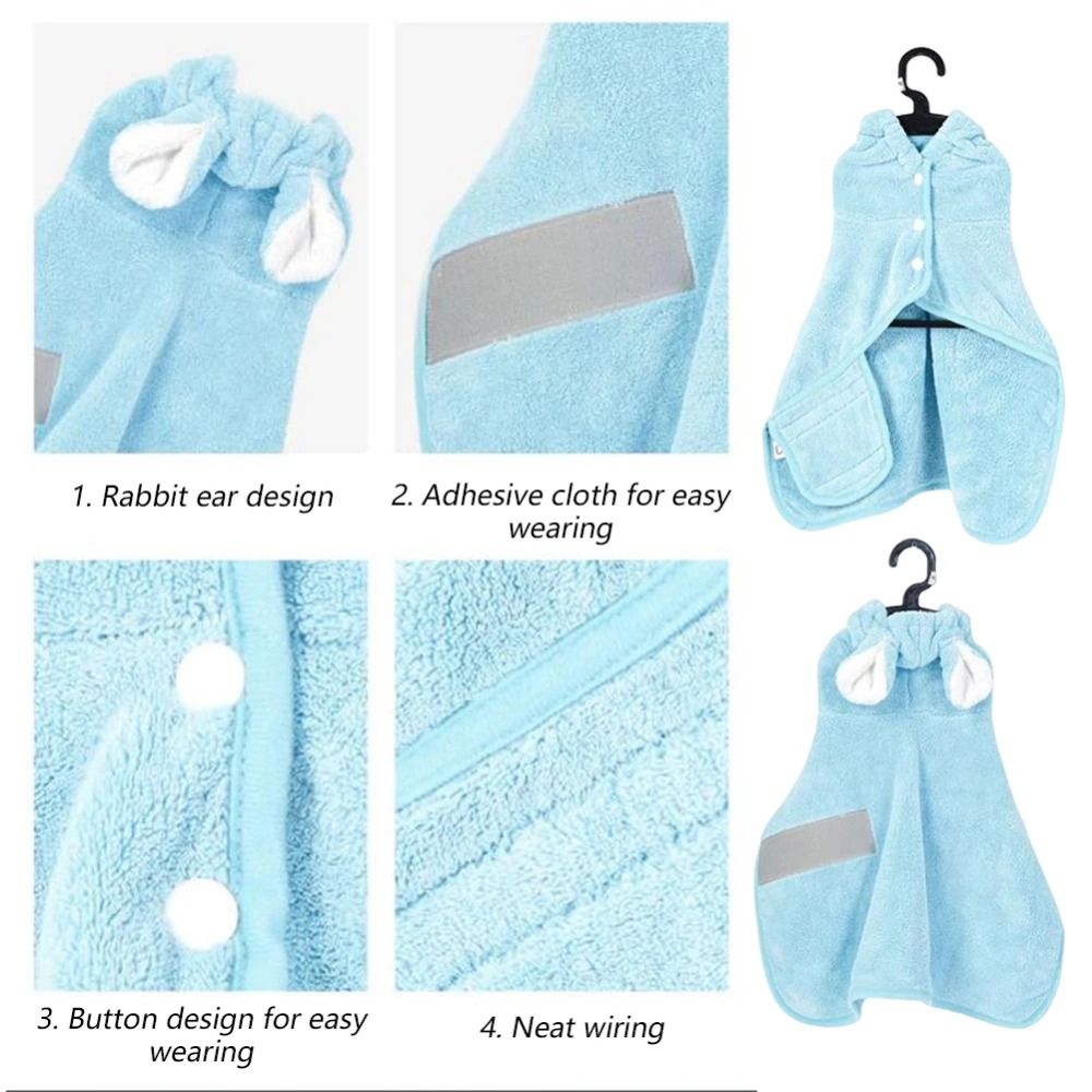 Superchłonny szlafrok dla psa, uroczy kaptur, ręczniki kąpielowe dla zwierząt, szybkoschnący, miękki, bez sierści, szlafrok dla kota dla małych, średnich i dużych psów