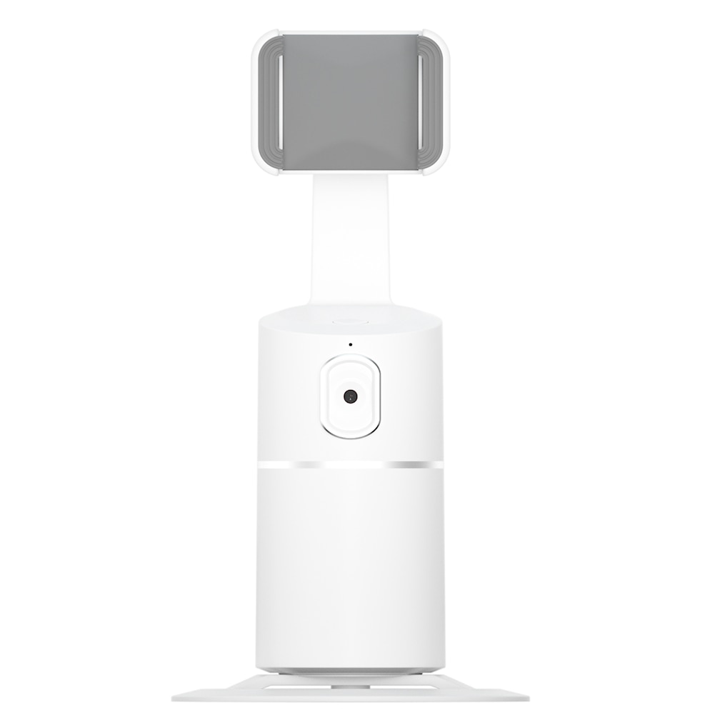 AI Smart Shooting Selfie Stick 360 Rotation Object Tracking Holder All-in-one Face Tracking Camera Phone Holder Record Gimbal: White