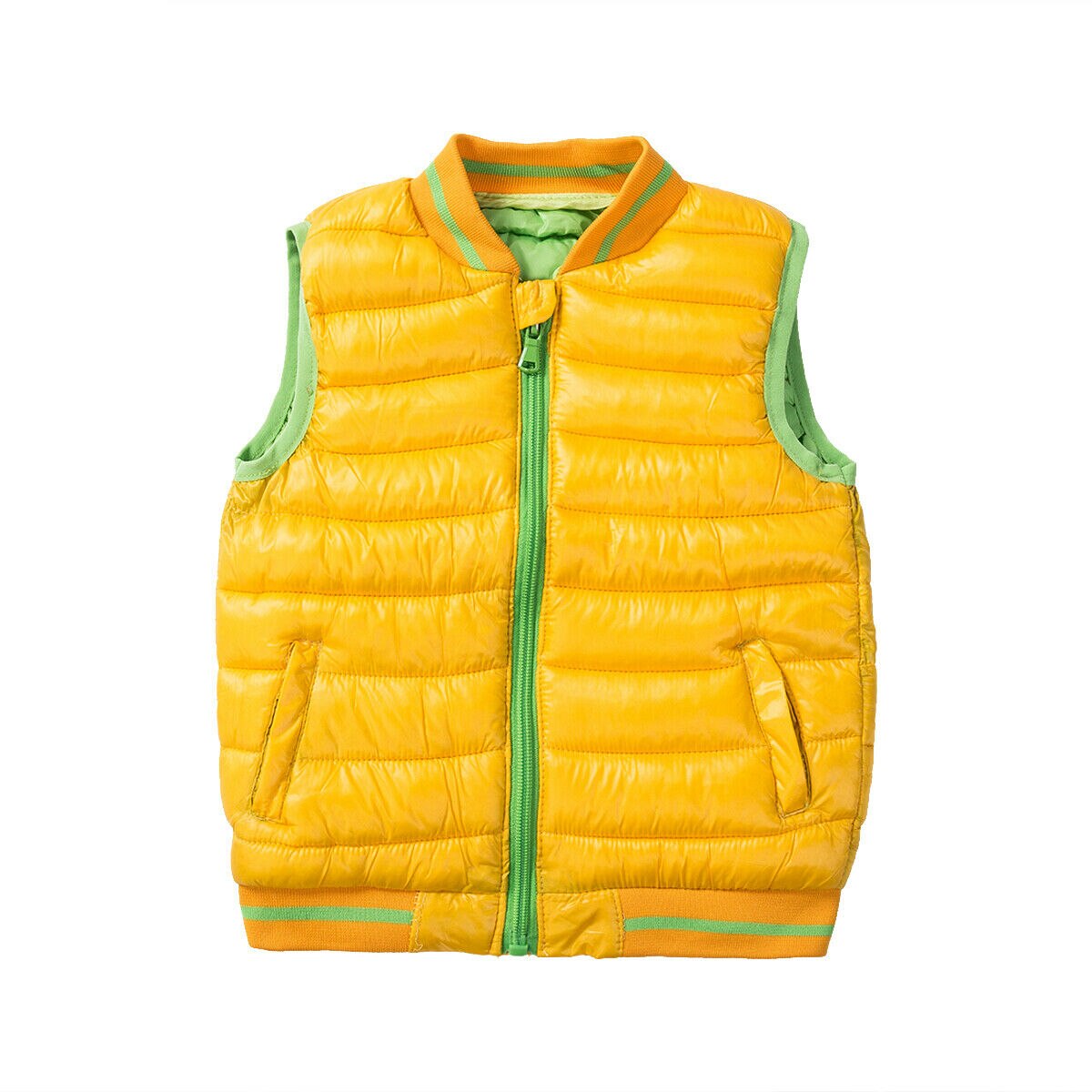 Babyvest vester låve baby takrenne jenter Vest Vest varm ermeløs jakke frakk vinter varm fast snødrakt 2-7t: Gul / 3t