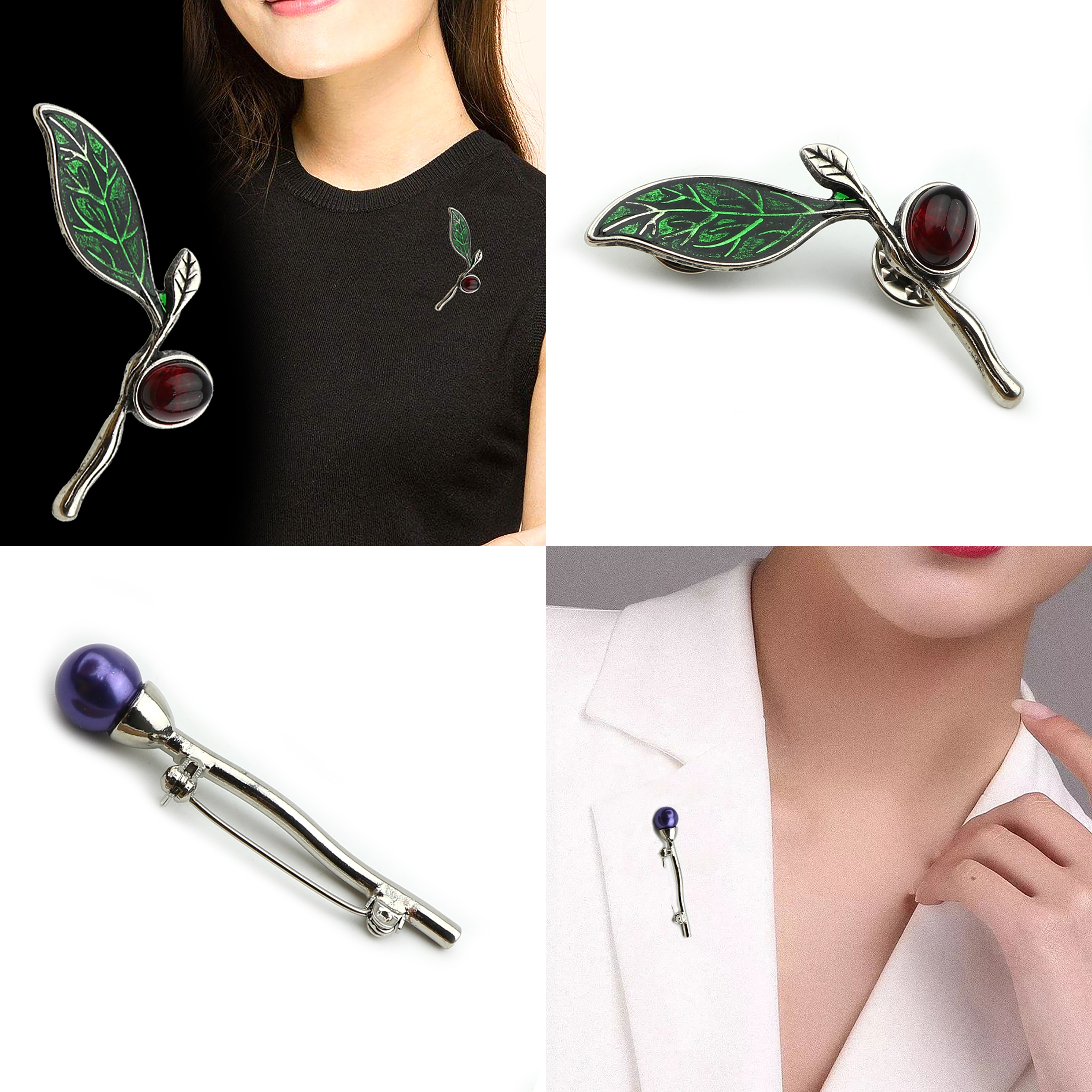 Mode Strass Broche Pin Bladeren Kleurrijke Vogel Broches Voor Vrouwen Bruiloft Pinnen Kleding Sieraden Accessoires