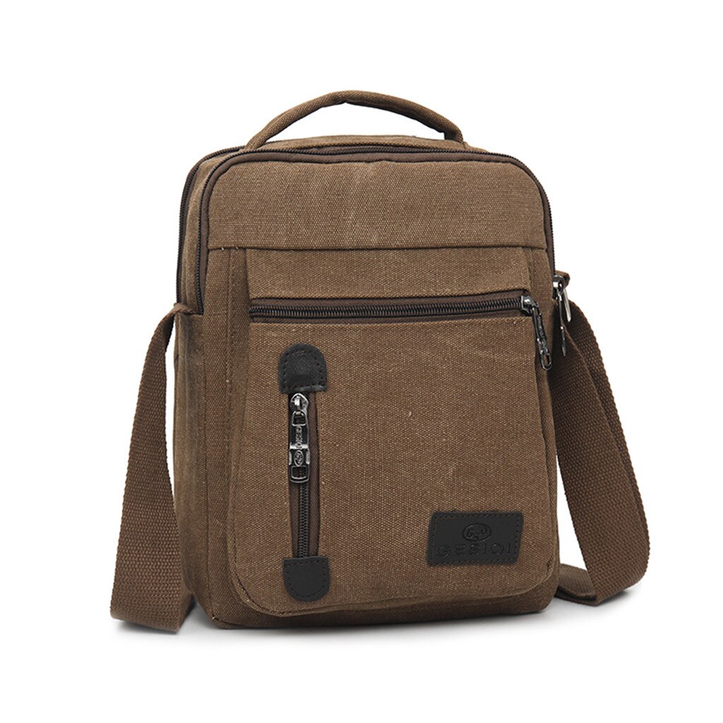 Mens BagFashion Canvas Solid Color Casual Business Shoulder and Messenger Bags bolso hombre sacoche homme: BW