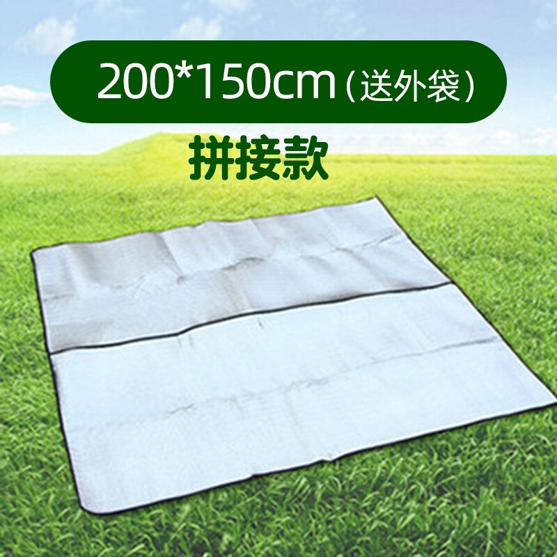 Tent Moisture-proof Mat Outdoor Waterproof Beach Mat Moisture-proof Camp Aluminum Film Pad Crawling Insulated Sleeping Cushion: 200X150cm spliced