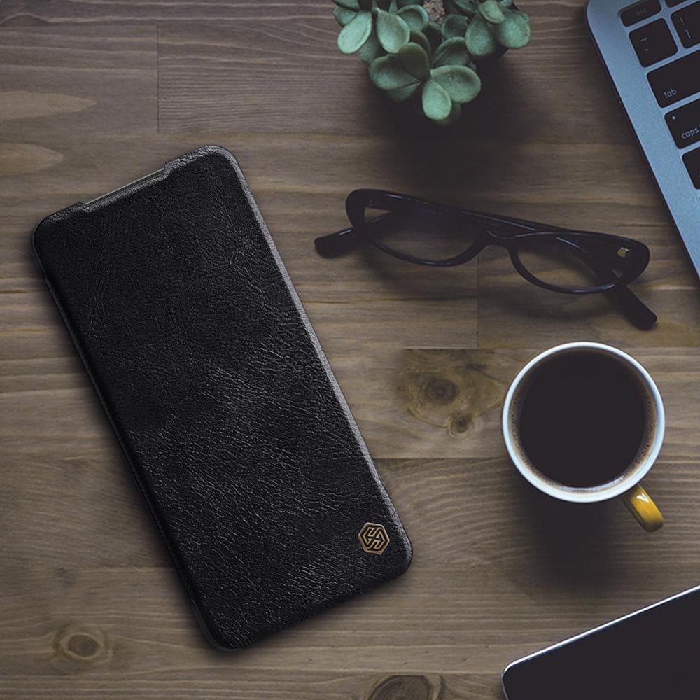 Funda NILLKIN Qin para Xiaomi Poco X3 NFC, Funda de cuero PU con tapa, funda trasera con ranura para tarjetas para Poco X3