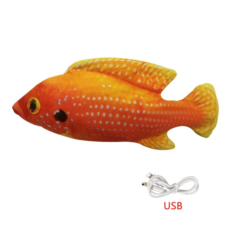 Pet Soft Electronic Fish Shape Cat Toy Electric USB Charging Simulation Fish Toys Funny Cat Chewing Playing Supplies Dropshiping: Tropical Fish