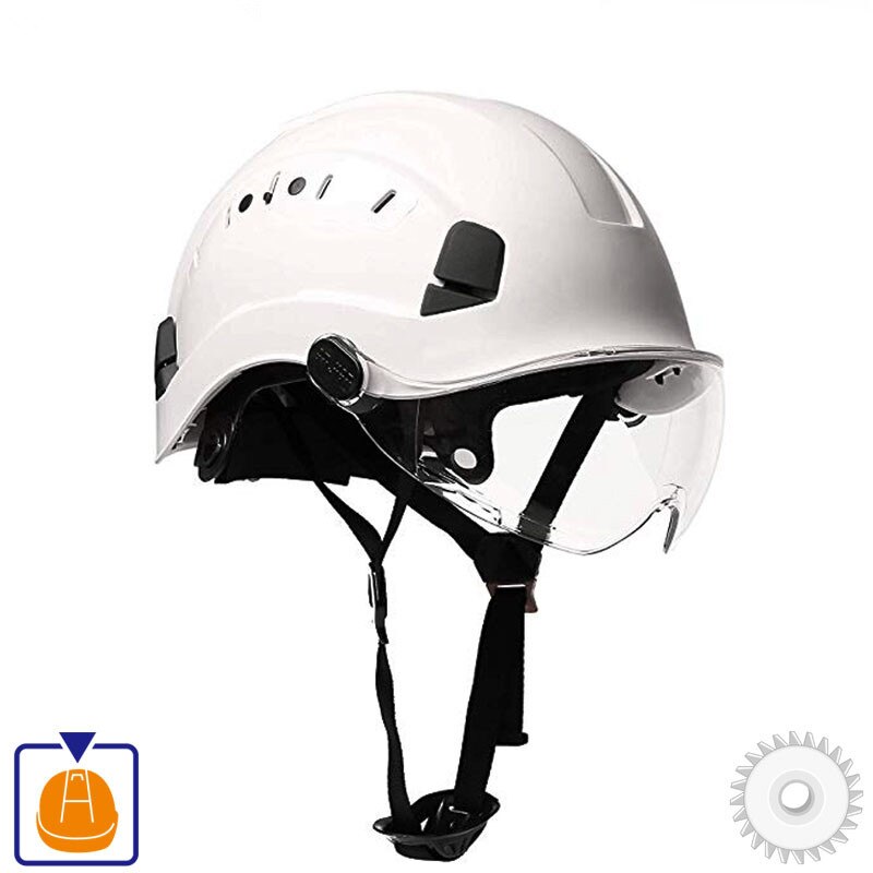 Veiligheid Helm Met Bril Bouw Hard Hoed Abs Beschermende Helmen Werk Cap Voor Werken Klimmen Rijden