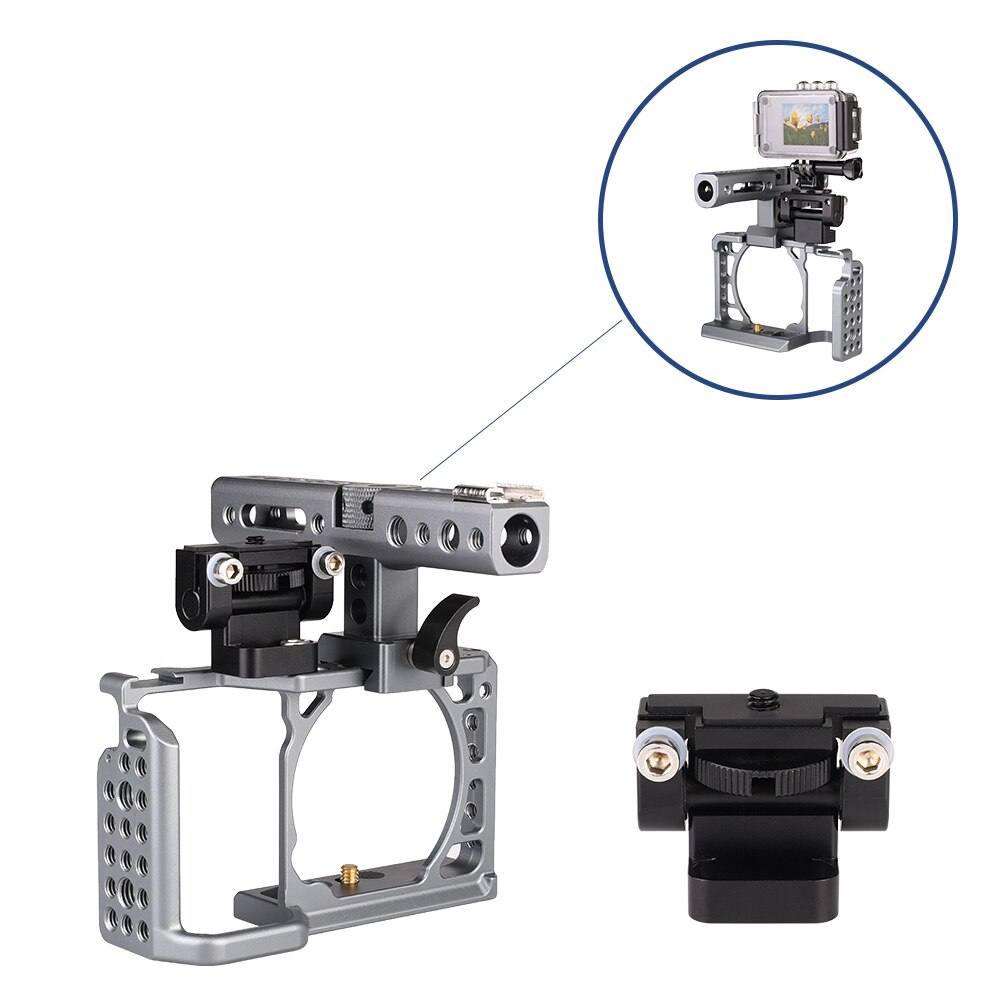 Universal Adjustable DSLR Cage Monitor Holder Mount Stand Anti-Twist Mini 180 Degree Tilt Pan for Camera Monitor LCD Screen