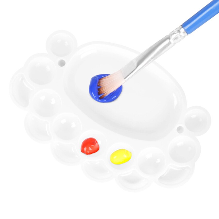Footprint Shape Plastic Colour Palette Art Paint Drawing Tray Color Palette For Oil Watercolour White Painting Pallet Art tools