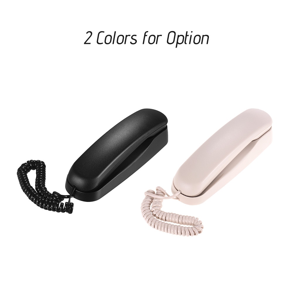 Mini vaste telefoon met snoer voor op het bureau, wandmontage, ondersteunt dempen/pauzeren/vasthouden/resetten/flashen/opnieuw kiezen functies