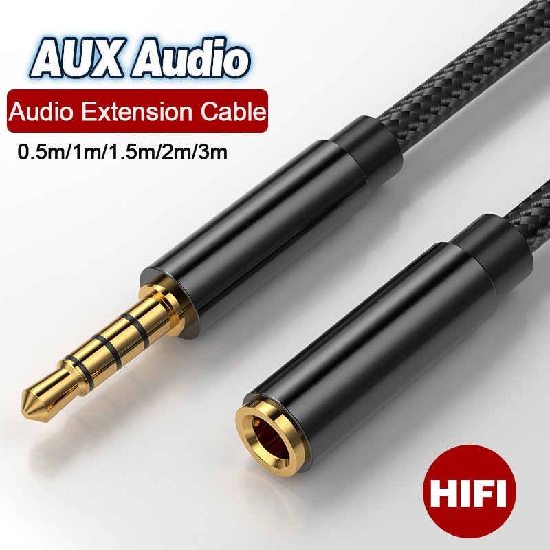 3.5mm Audio Extension Cable Jack Aux Cable For Headphones Speaker Extender Cord For Mobile Phone Car PC Amplifier MP3/MP4 Player