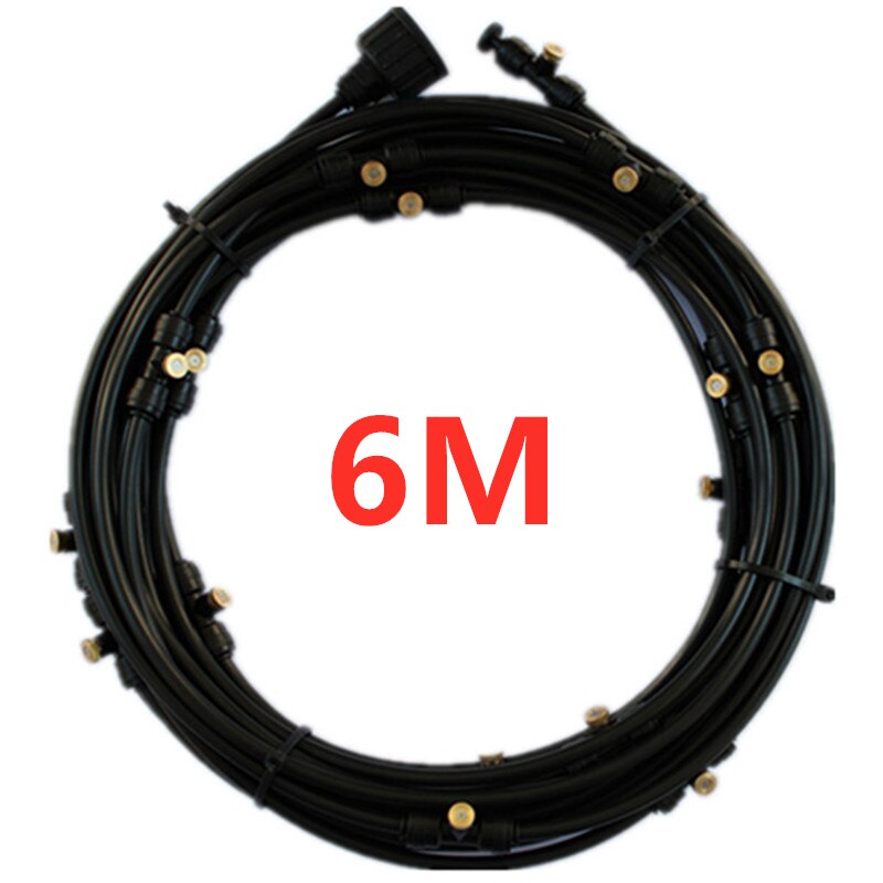 Garden Water Sprayer Tools Agriculture Watering Fogger Atomizing Irrigation Dust Removal Cooling Automatic Sprinkler: 6M Black