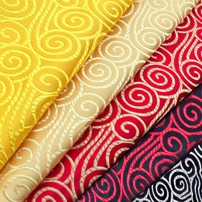 Brocado tejido de seda jacquard satinado, material para costura de cheongsam y kimono, decoración interior, telas para disfraces