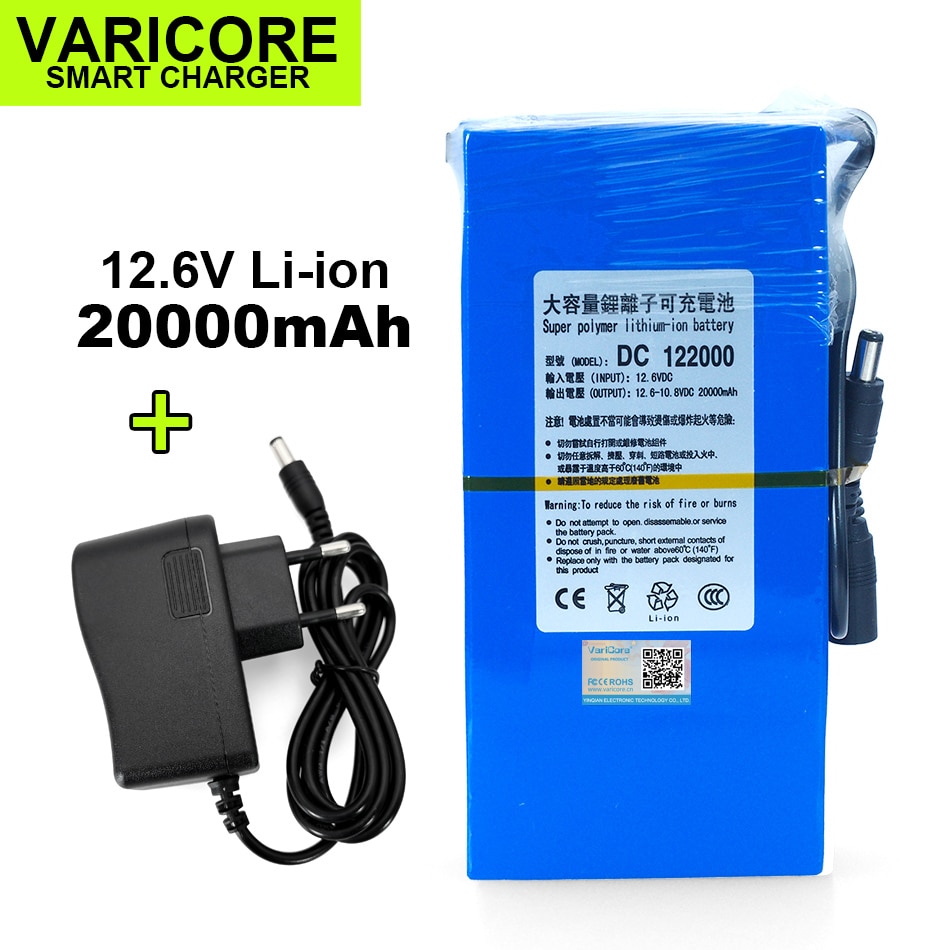 Batería de iones de litio VariCore, Universal, recargable 12V/11,1 V, capacidad 20000mAh 15000mAh 9800mAh 8000mAh 4800mAh, batería de 12,6 V