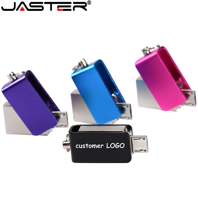 JASTER usb 2.0 pen drive 4gb 16gb flash drives pendrive 32 gb usb memory stick 64g OTG metal usb flash drive for Micro usb2.0