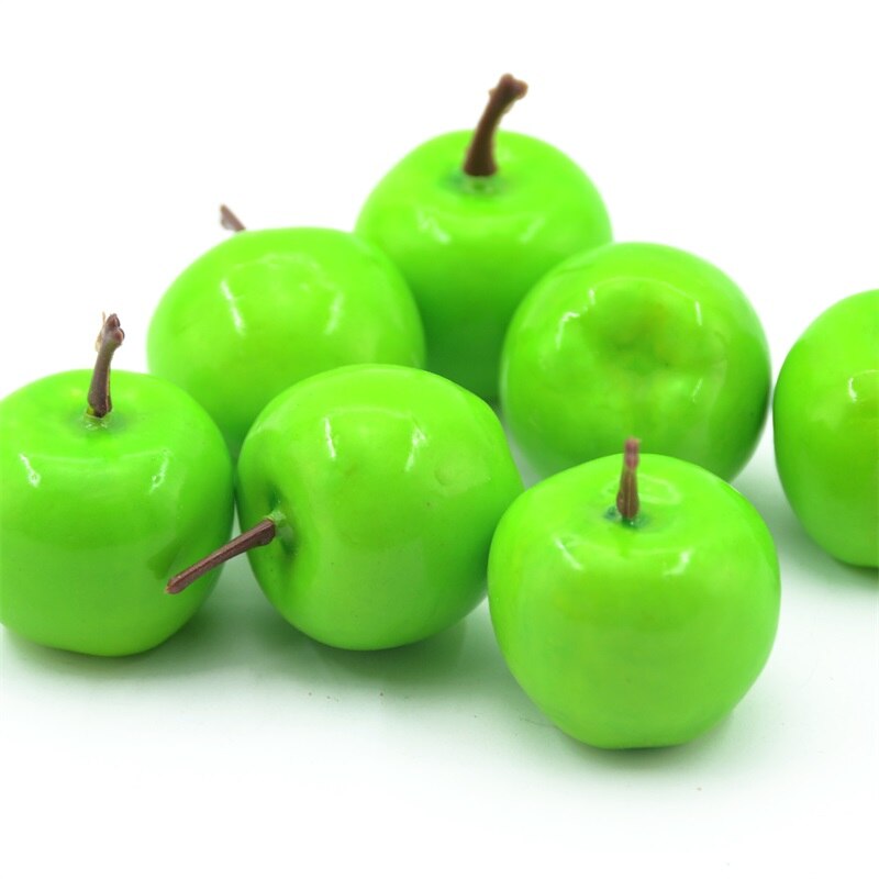 10 kunstige simuleringer af skum små bær familie af grønne æbler og røde æbler bryllupskøkken dekoreret med grøntsager: Grønt æble