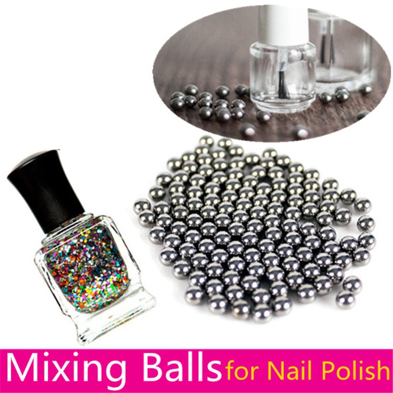 20Pcs 100Pcs 5 Mm Nagellak Mengen Ballen Rvs Kralen Voor Glitter Nail Art Polish Nail Art gereedschap Accessoires