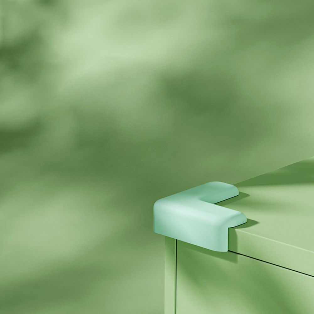 Baby Safe Silicone Corner Protector From Table Desk Furniture Angle Child Safety Edge Guards Anticollision Protection Cover Pad: green-L-shape