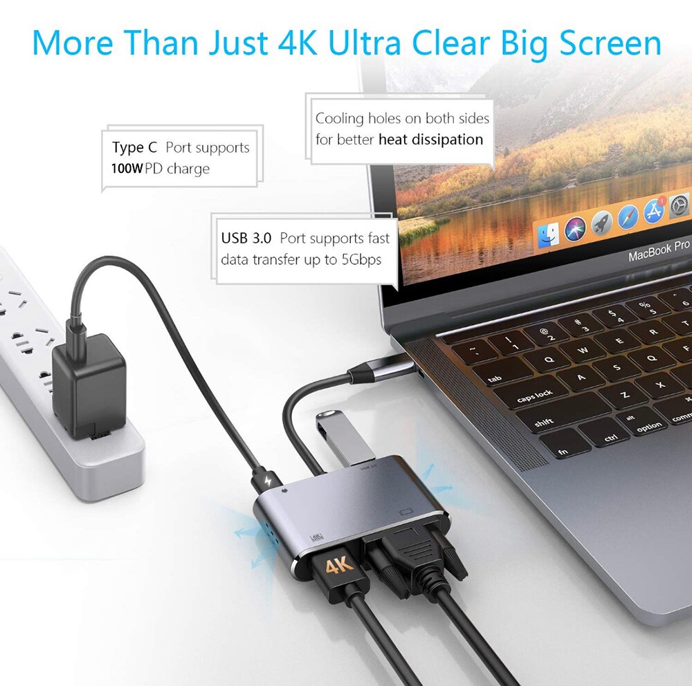 IREALTHINK USB Type C hub usb c adaptateur HDMI adaptateur iPad Pro convertisseur USB C Type C 3.1 répartiteur USB HUB