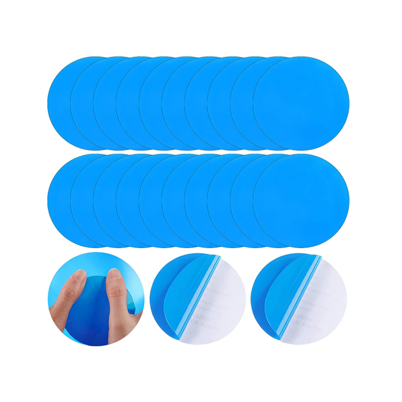 20Pcs Inflatable Pool Repair Patch Kit Adhesive Easy to Use for Inflatable Swimming Pools Inflatable Boats Air Mattress Air Bed