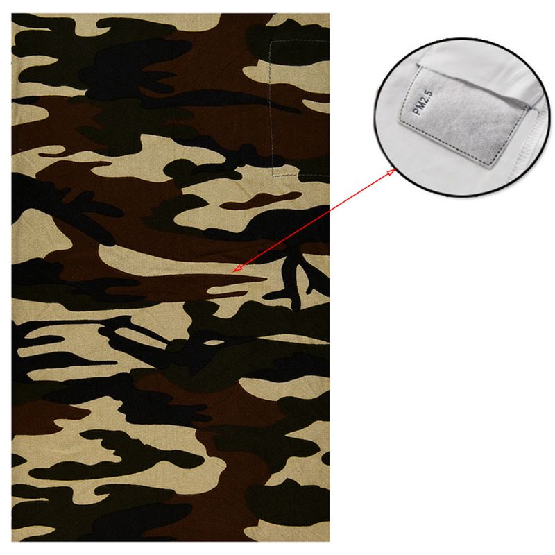 Unisex Neck Gaiter Scarf with Filter Pocket Tube Bandana Motorcycle Half Face Cover Outdoor Cycling Sunscreen Magic Mask: Camo 3