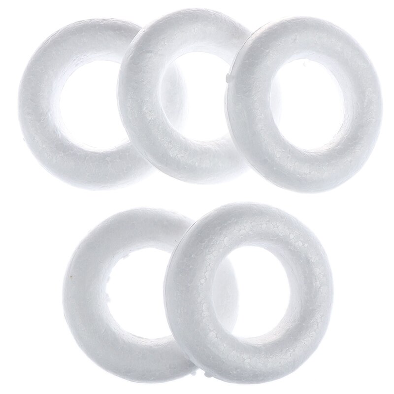 5 pièces rondes bricolage boules de polystyrène boule de noël blanc modélisation polystyrène mousse artisanat boules décorations de noël fête de mariage