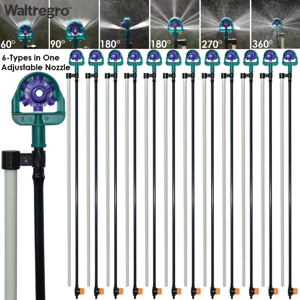 Tuin Watering Irrigatie Nozzles Verstelbare Hoek Sprinklers 60/90/180/270/360 Graden Op 50Cm Filberglass Stake kas
