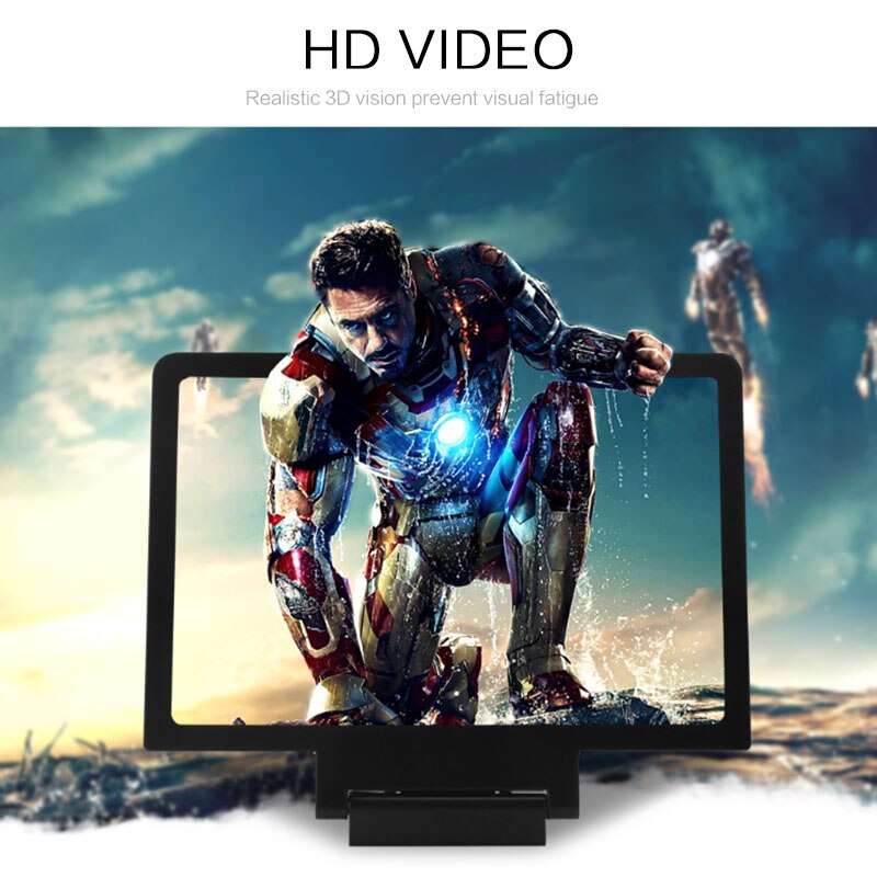 Doorwaadbare 3D Screen Versterker Mobiele Telefoon Vergrootglas Video Hd Stand Voor Video Vouwen Screen Vergrote Ogen Bescherming Houder