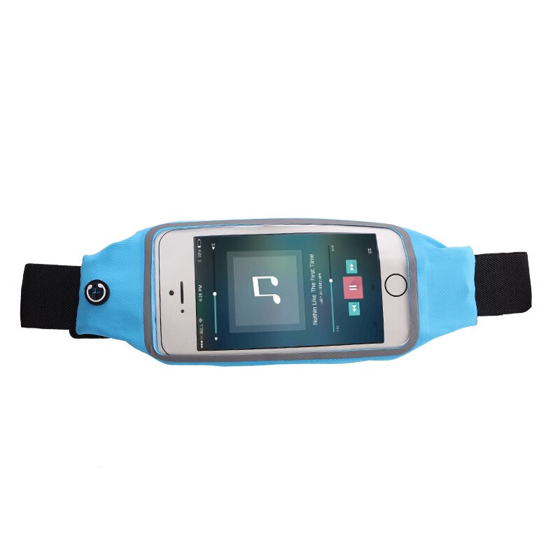 Universele 6 Inch Waterdichte Sport Telefoon Houder Armband Op Voor Iphone Samsung Huawei Xiaomi Gym Running Taille Bag Armband: Light blue