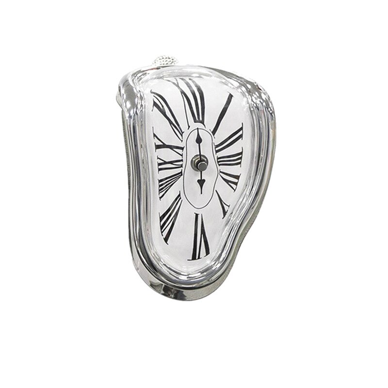 Chifeiyang de persistentie van het geheugen dezelfde stijl surrealisme stijl klok voor souvenir en decoratie: Zilver