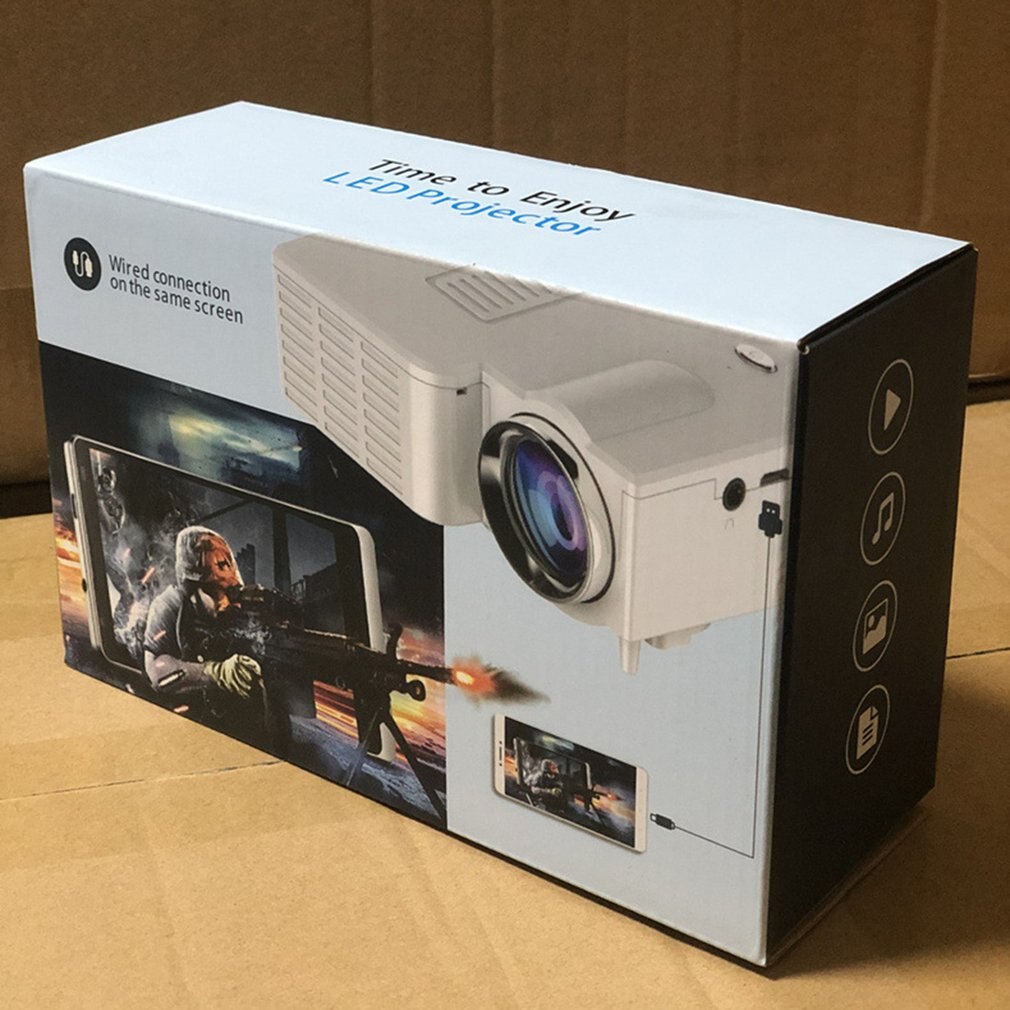 Portátil Mini proyector de vídeo proyector wi-fi LED UC28C 1080P vídeo doméstico cine juego de la película de cine Video de oficina proyector blanco
