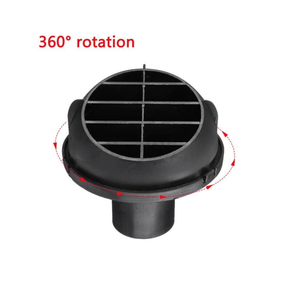 1x Warm Air Vent Outlet 42mm 1.65in Rotatable Heater Duct Black Plastic