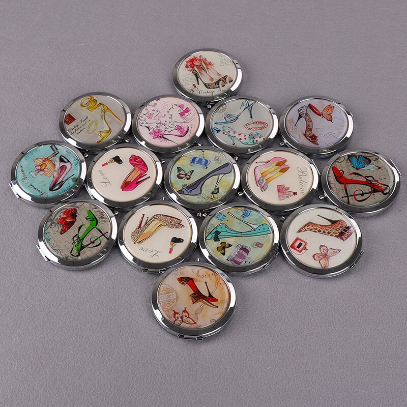 16 stijl dubbelzijdige mini-spiegels draagbare compacte zak dames meisje cosmetische kleine compacte spiegels opvouwbare spiegel make-upspiegel