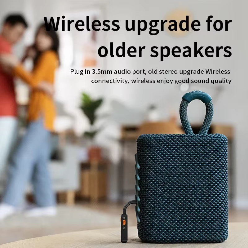 Ricevitore trasmettitore Audio Bluetooth 5.4 con microfono 3,5 mm AUX musica stereo 2 in1 adattatore senza fili vivavoce per TV PC aereo auto