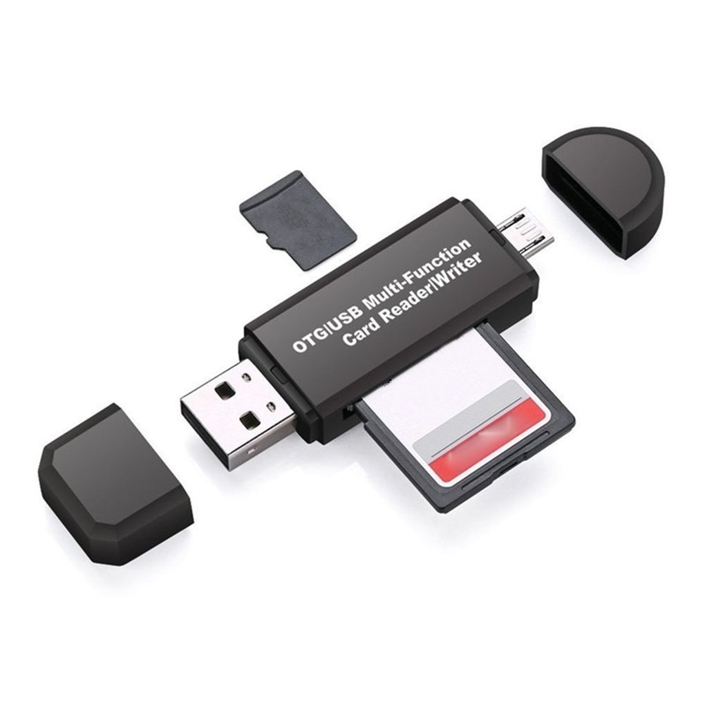 OTG-lector de tarjetas para cámara de teléfono móvil, tarjeta TF SD a USB, micro USB, Adaptador 2 en 1, plástico ABS de alta velocidad