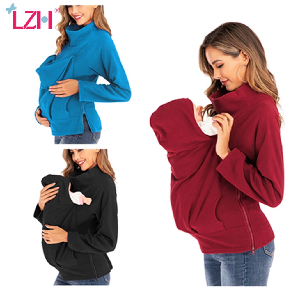 LZH Schwangere Pullover Herbst Winter Neue Mutterschaft Kleidung Schwangerschaft Baby Träger Tops Frauen Plus Samt Warme Sweatshirts
