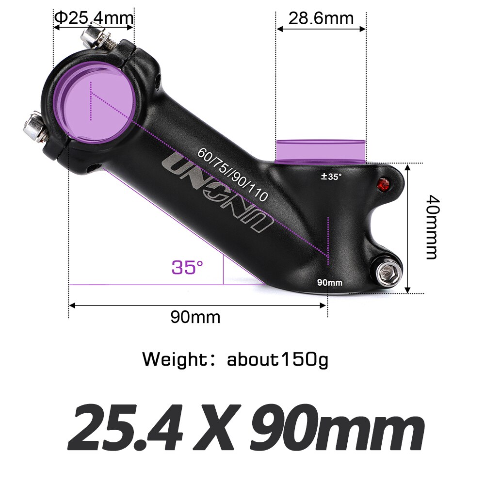 UNO 25,4 mm Vorbau MTB Fahrradlenker Vorbau 7 17 35 Grad Ultraleicht MTB Energie Fahrrad Tisch Berg Straße Fahrradlenker Vorbau: Pflaume