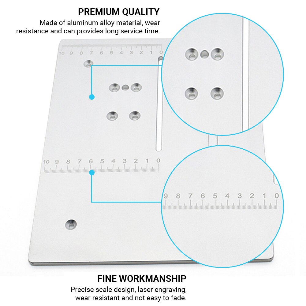 Mini Table Saw Plate DIY Woodworking Bench Table Machine Aluminum Plate for Table Saw Handmade Woodworking Bench With Scale