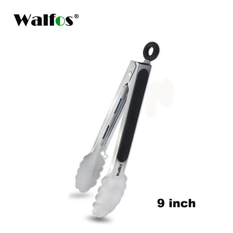 Walfos Bbq Grillen Tong Salade Serveren Voedsel Tong Rvs Metalen Keuken Tang Barbecue Koken Locking Tong: WALFOS 9 inch