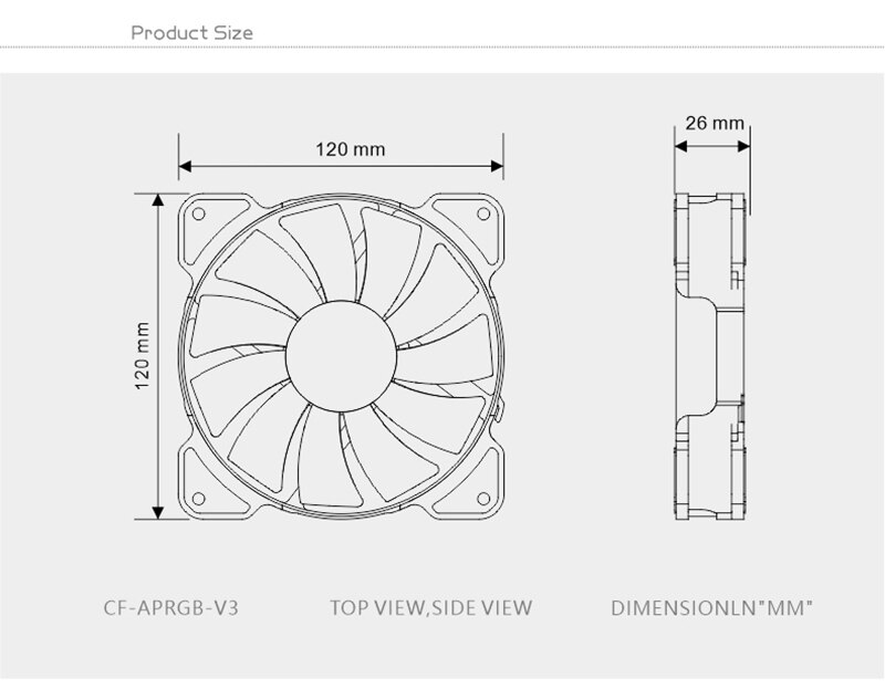 Bykski Computer RGB PC Case Fan 120mm 4pin Desktop Computer Cooler Cooling Water Discharge Radiator