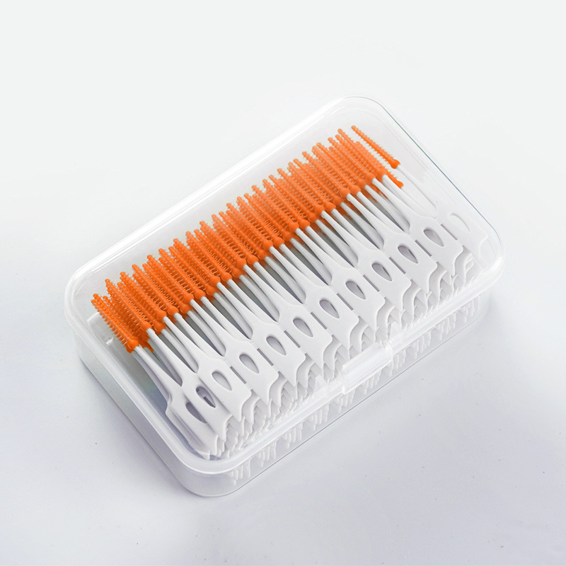Brosse interdentaire en Silicone, 200 pièces/boîte, brosses de nettoyage dentaire Super douces, nettoyeur de dents, fil dentaire, cure-dents, outils de soins bucco-dentaires