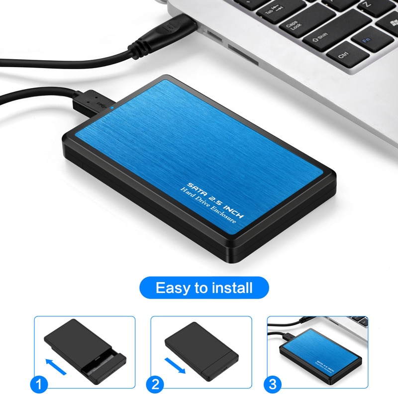 2.5 tums usb 3.0 to sata hdd fodral verktygsfritt stöd 6tb uasp protokoll hårddisk hölje aluminium & abs material