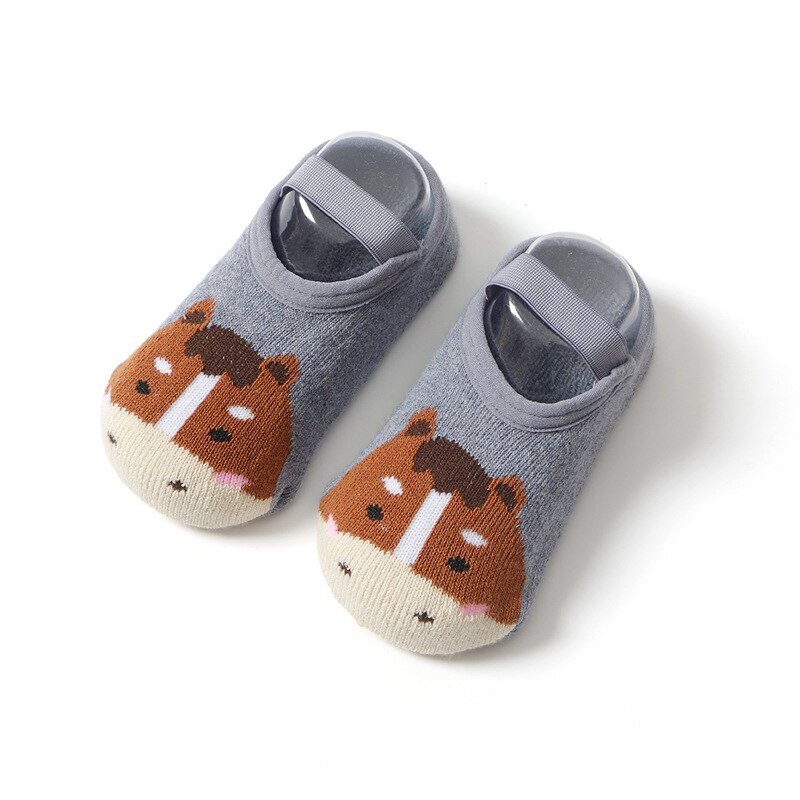 Baby Vloer Sokken Voor Meisjes Jongens Antislip Katoen 2022 Peuter Eerste Walker Schoenen Voor Pasgeborenen Leuke Cartoon Dier patroon: navy cattle / age 0-2Y